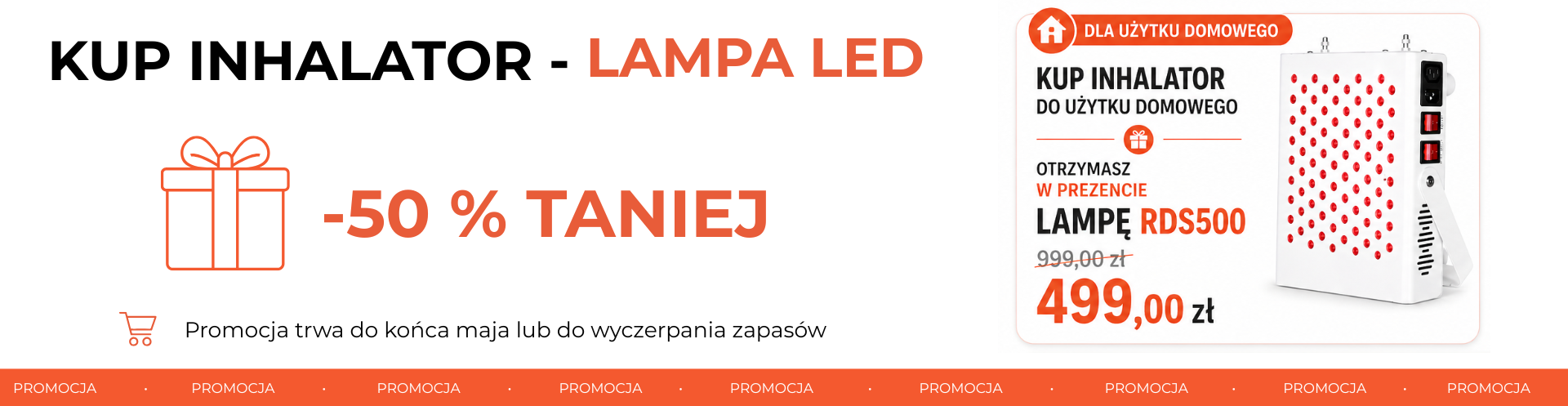 Baner do kategorii inhalatory domowe promocja na lampy